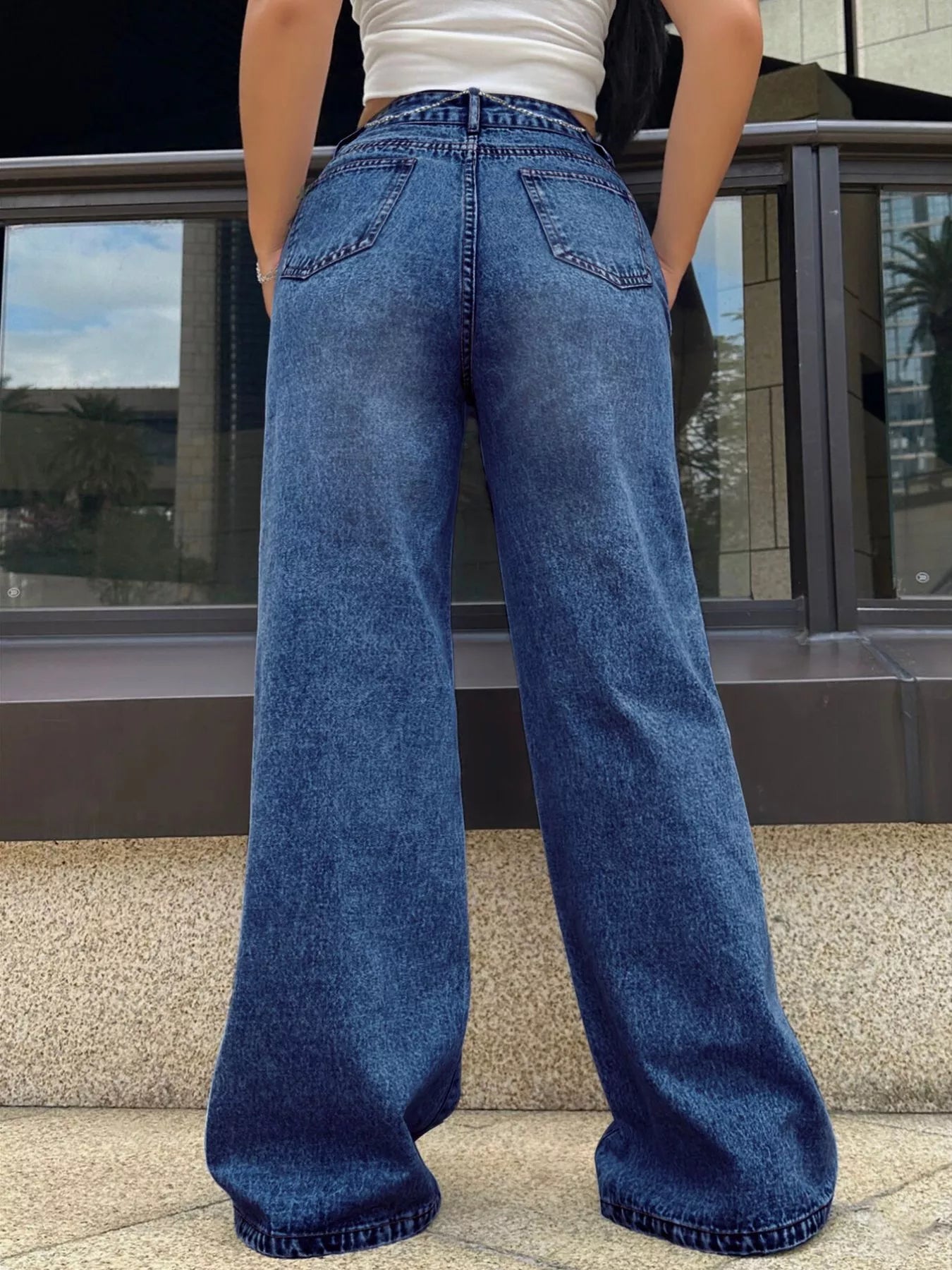 High-Waisted Wide Leg Jeans - Tigbul's Variety Fashion Shop