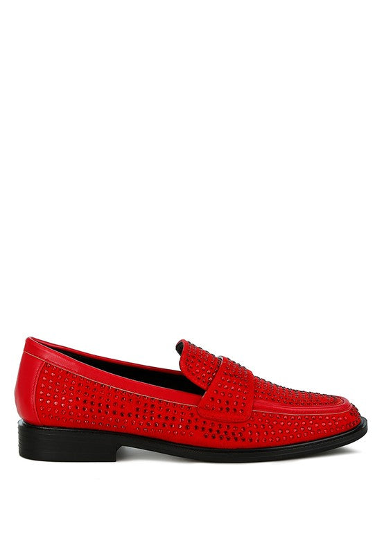 Hobbs Rhinestones Embellished Loafers - Tigbul's Variety Fashion Shop