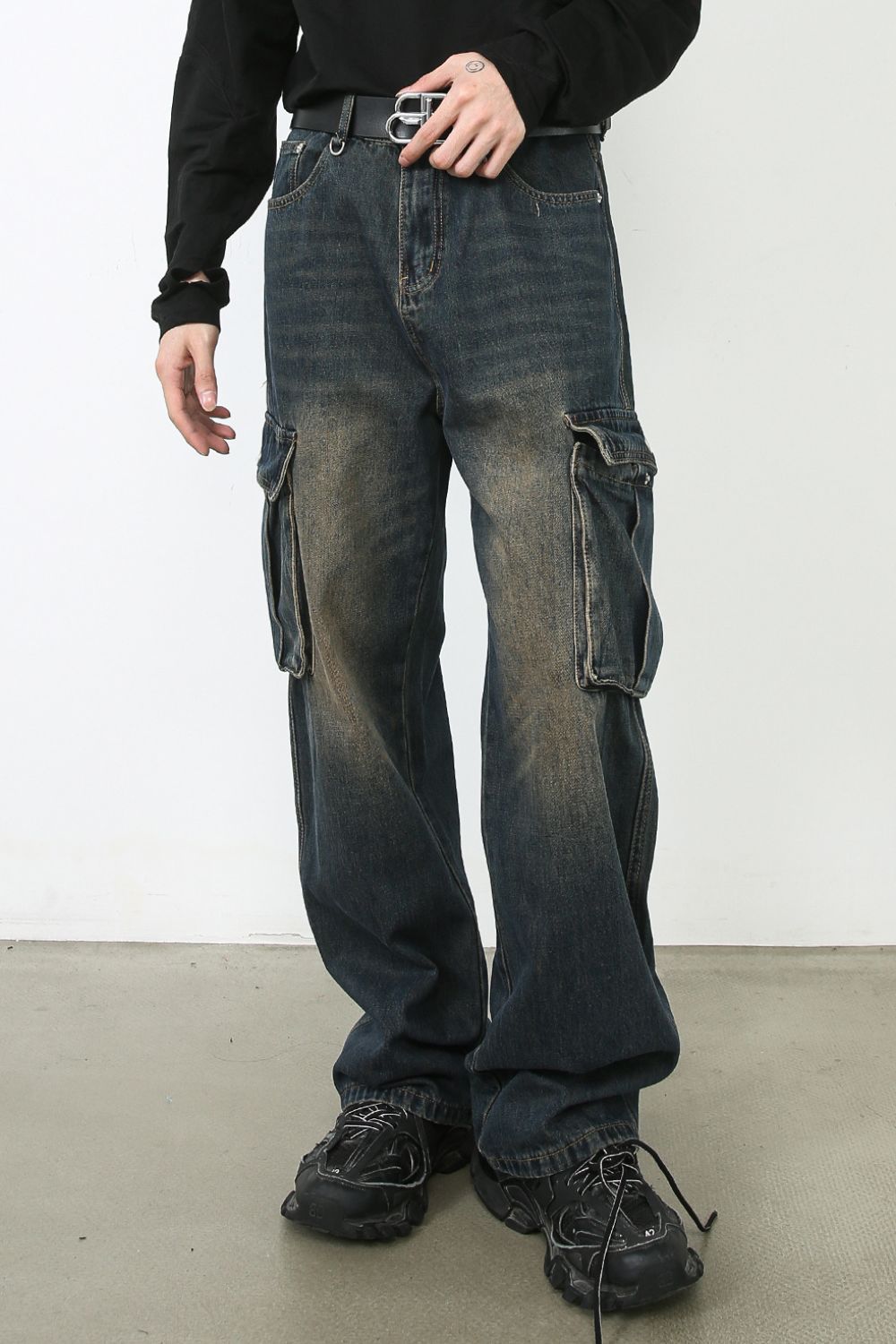 Men's Baggy Jeans with Cargo Pockets - Tigbul's Variety Fashion Shop