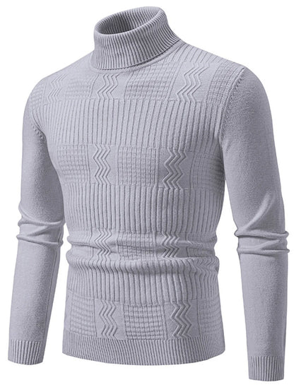 Men's Turtleneck Long Sleeve Sweater - Tigbul's Variety Fashion Shop