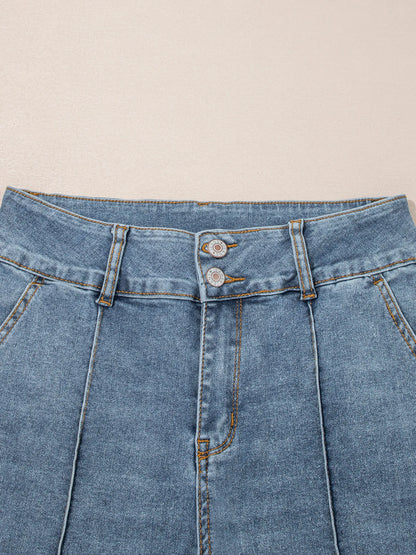 High-Waisted Flare Jeans with Seam Detail - Tigbul's Variety Fashion Shop