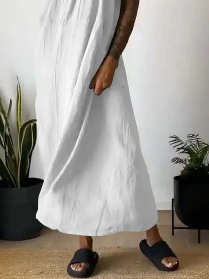 Ruched Cami Maxi Dress with Pockets Size Small - 5XL Plus - Tigbul's Variety Fashion Shop