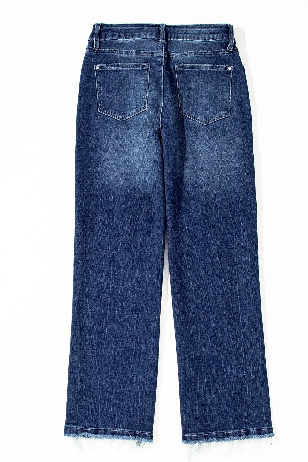 Mineral Wash Raw Hem High Waist Flared Jeans - Tigbul's Variety Fashion Shop
