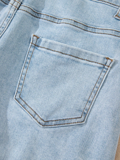 High Rise Distressed Raw Hem Denim Shorts - Tigbul's Variety Fashion Shop