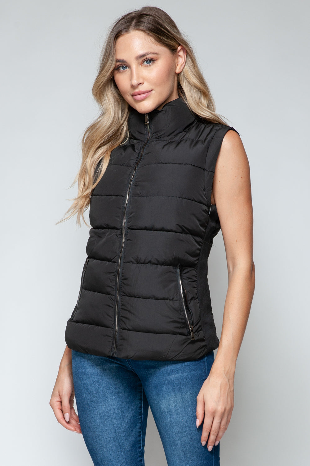 Snobbish Zip Up Turtleneck Vest with Pockets - Tigbul's Variety Fashion Shop