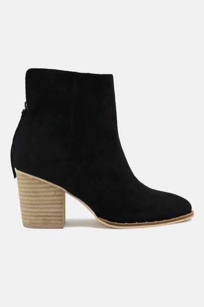 Black Suede Point Toe Ankle Booties - Tigbul's Variety Fashion Shop