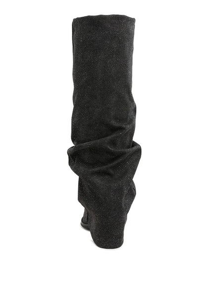 Capella Fold-Over Slouchy Denim Boot - Tigbul's Variety Fashion Shop