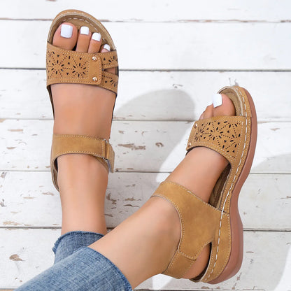 Classic Comfort Velcro Strap Platform Sandals - Tigbul's Variety Fashion Shop