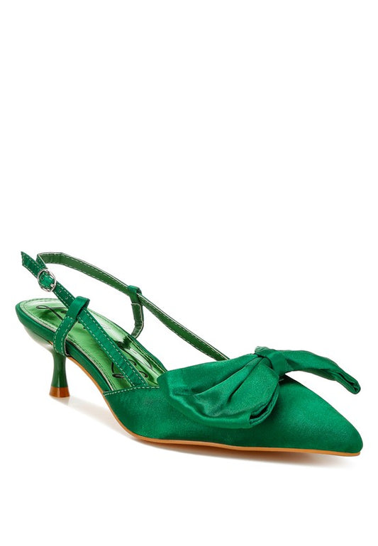 Okshak Satin Bow Slingback Sandals - Tigbul's Variety Fashion Shop