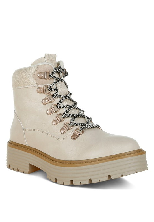 Boskoff Lace-Up Chunky Warm Ankle Boots - Tigbul's Variety Fashion Shop