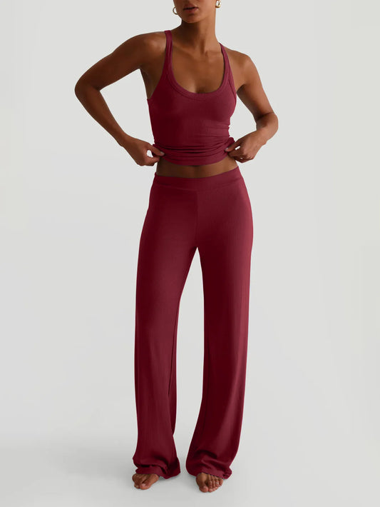 Scoop Neck Tank and Pants Set - Tigbul's Variety Fashion Shop