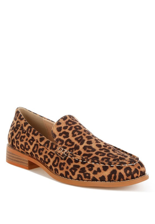 Cacani Leopard Print Heeled Loafers - Tigbul's Variety Fashion Shop