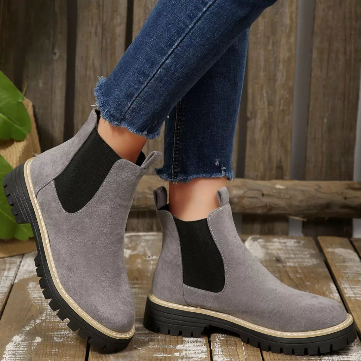 Round Toe Block Heels Boots - Tigbul's Variety Fashion Shop