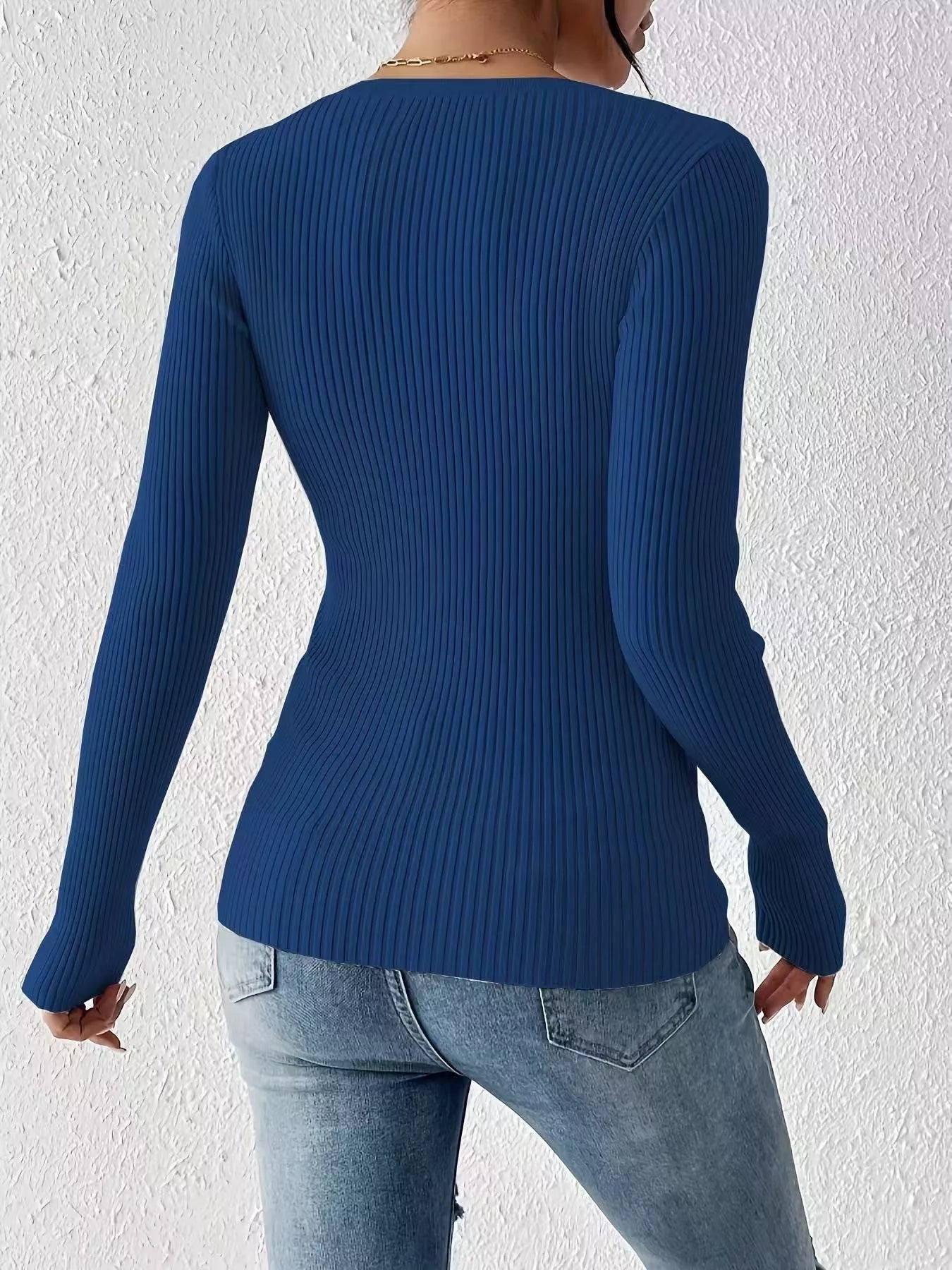 Ribbed Knit Button Front Knit Top - Tigbul's Variety Fashion Shop