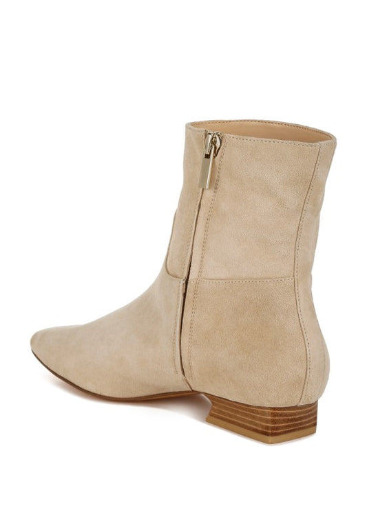 Hakra Flared Heel Suede Boots - Tigbul's Variety Fashion Shop