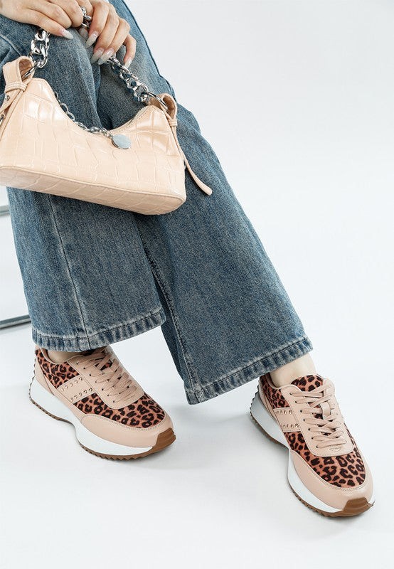 Lepark Real Leather Leopard Print Sneakers - Tigbul's Variety Fashion Shop