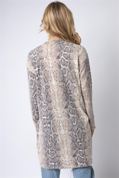 Cherish Apparel Animal Print Flannel Open Front Longline Cardigan - Tigbuls Variety Fashion