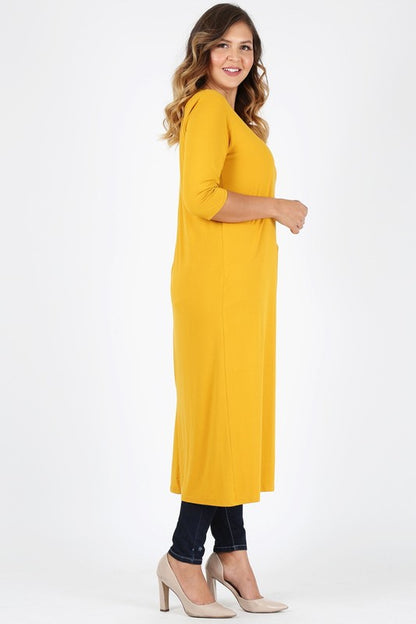 Plus Size Slit front  Maxi Top - Tigbul's Variety Fashion Shop