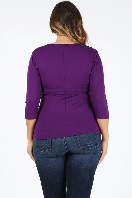 Plus Size waist tie top - Tigbul's Variety Fashion Shop