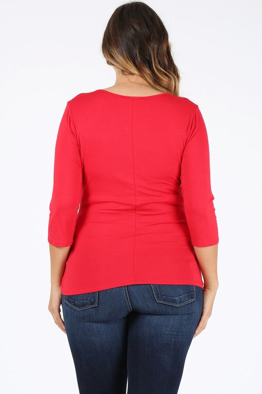 Plus Size waist tie top - Tigbul's Variety Fashion Shop