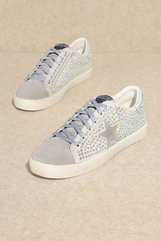 Glam Rhinestone Star Sneakers - Tigbul's Variety Fashion Shop