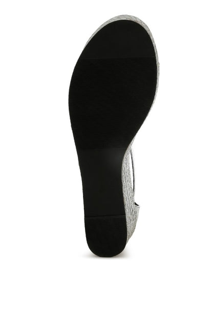 Utah Faux Leather Snake Wedge Espadrilles - Tigbul's Variety Fashion Shop