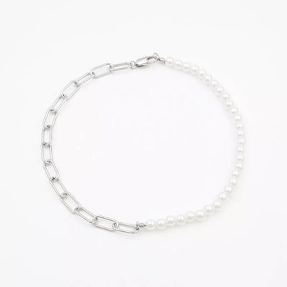 Pearl & Chain Link Necklace - Tigbul's Variety Fashion Shop