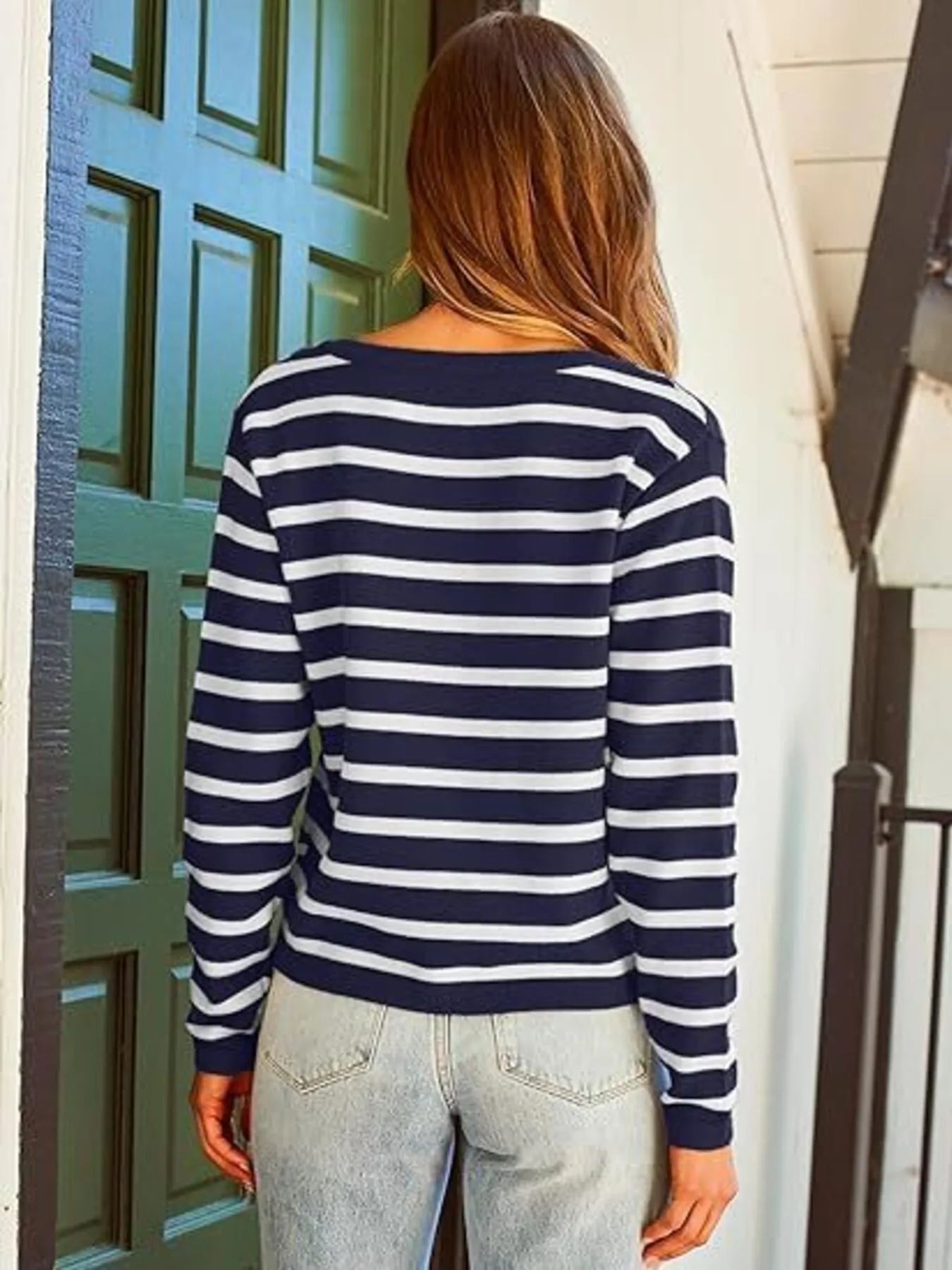 Striped Button-Up Cardigan - Tigbul's Variety Fashion Shop