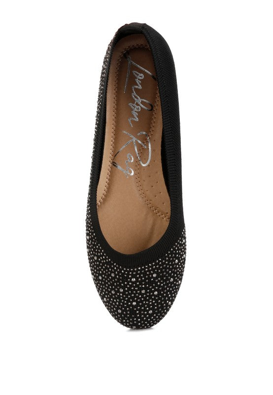 Splash Rhinestones Embellished Ballet Flats - Tigbuls Variety Fashion