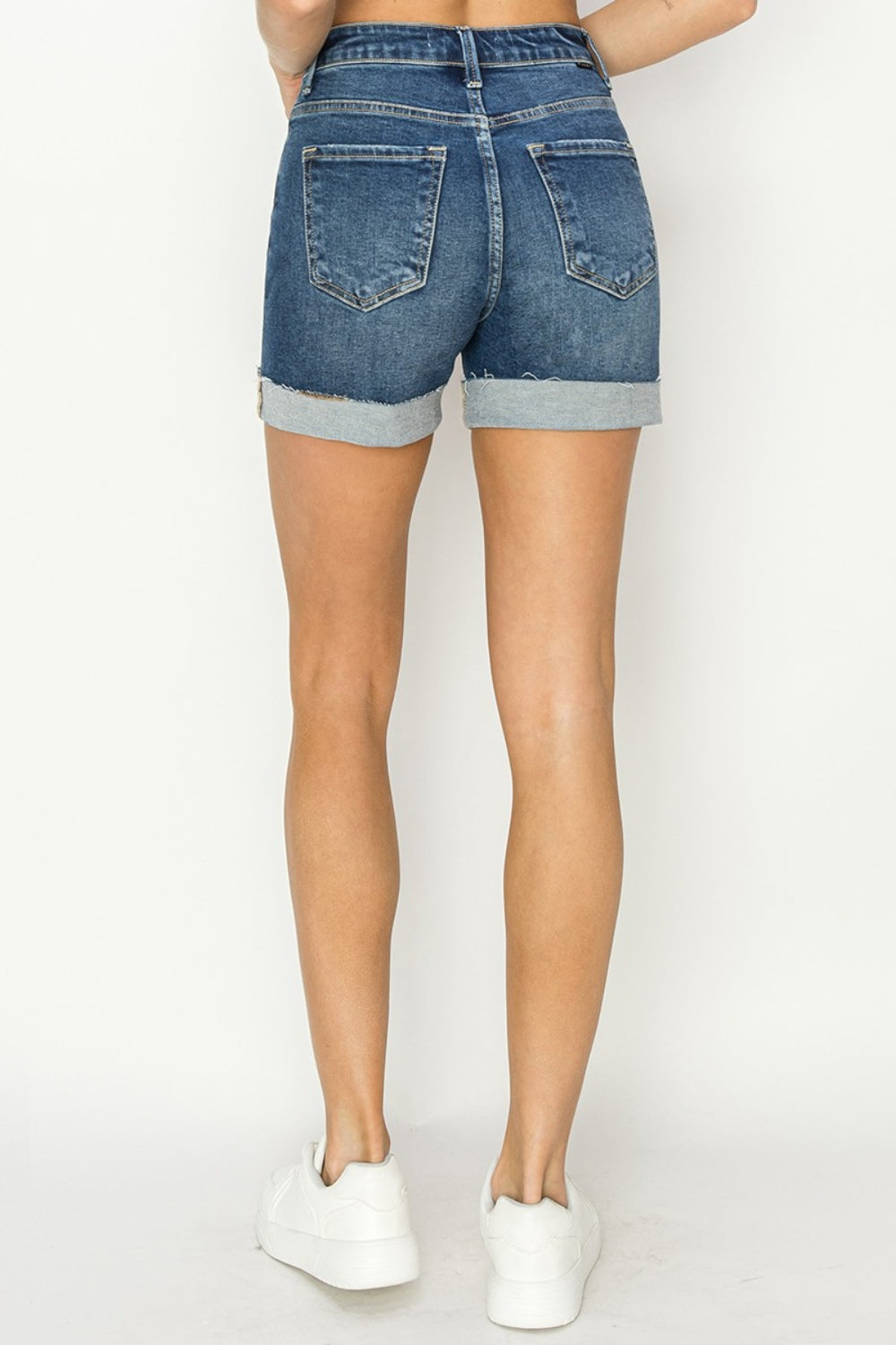 RISEN High Rise Cuffed Denim Shorts - Tigbul's Variety Fashion Shop