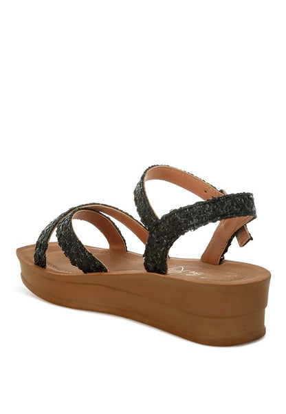 Sephone Woven Square Toe Wedges - Tigbul's Variety Fashion Shop
