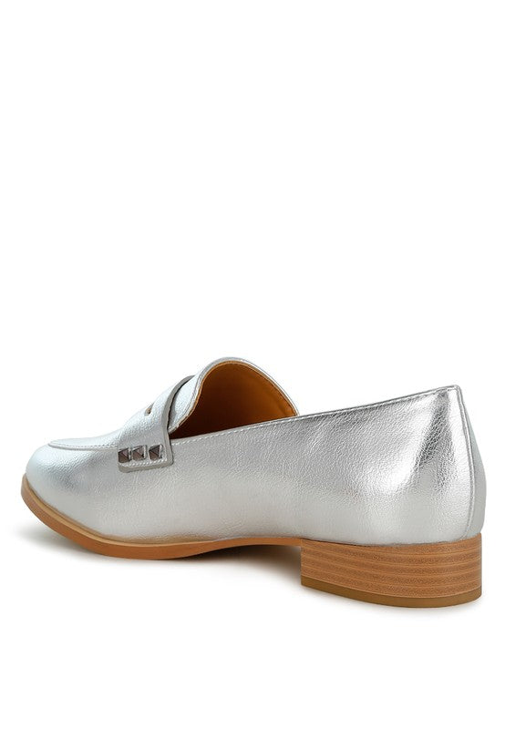 Potania Penny Strap Metallic Loafers - Tigbul's Variety Fashion Shop