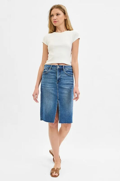 RISEN High Rise Front Slit Pencil Skirts - Tigbul's Variety Fashion Shop
