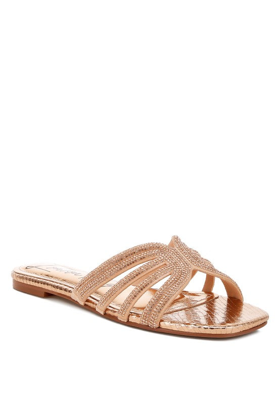 Dindy Rhinestone Cut Out Flats - Tigbul's Variety Fashion Shop
