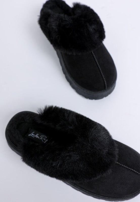 Portho Faux Fur Slip Ons - Tigbul's Variety Fashion Shop