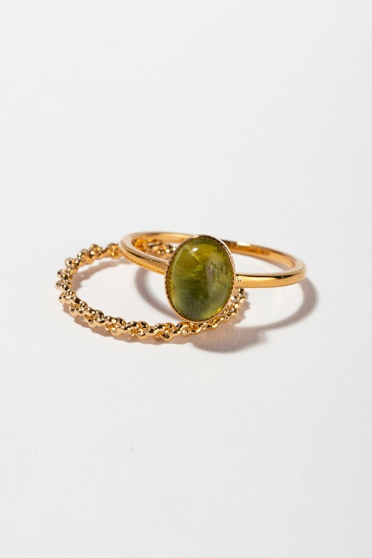 Natural stone ring set - Tigbuls Variety Fashion