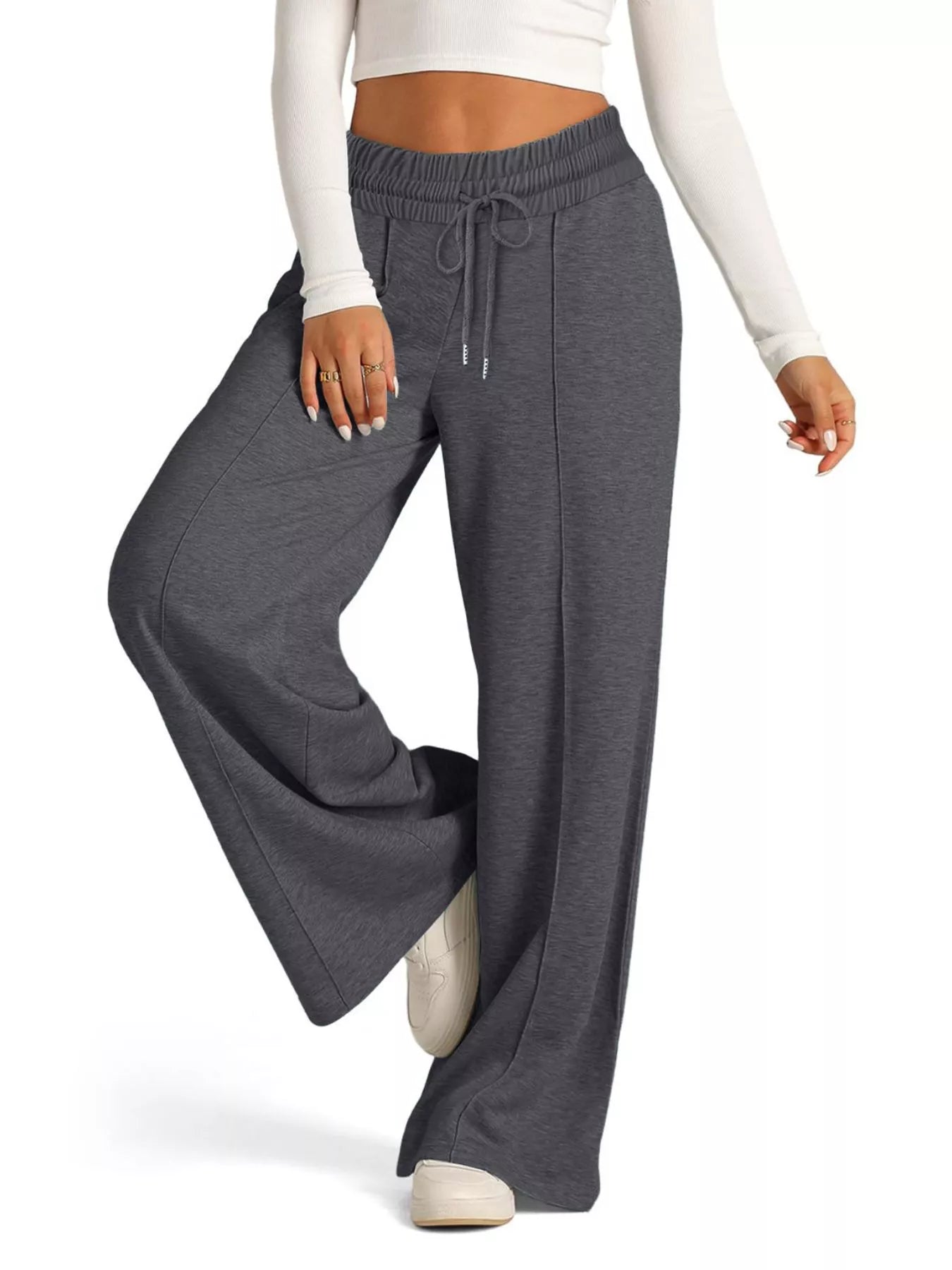Wide Leg Drawstring Pants - Tigbul's Variety Fashion Shop
