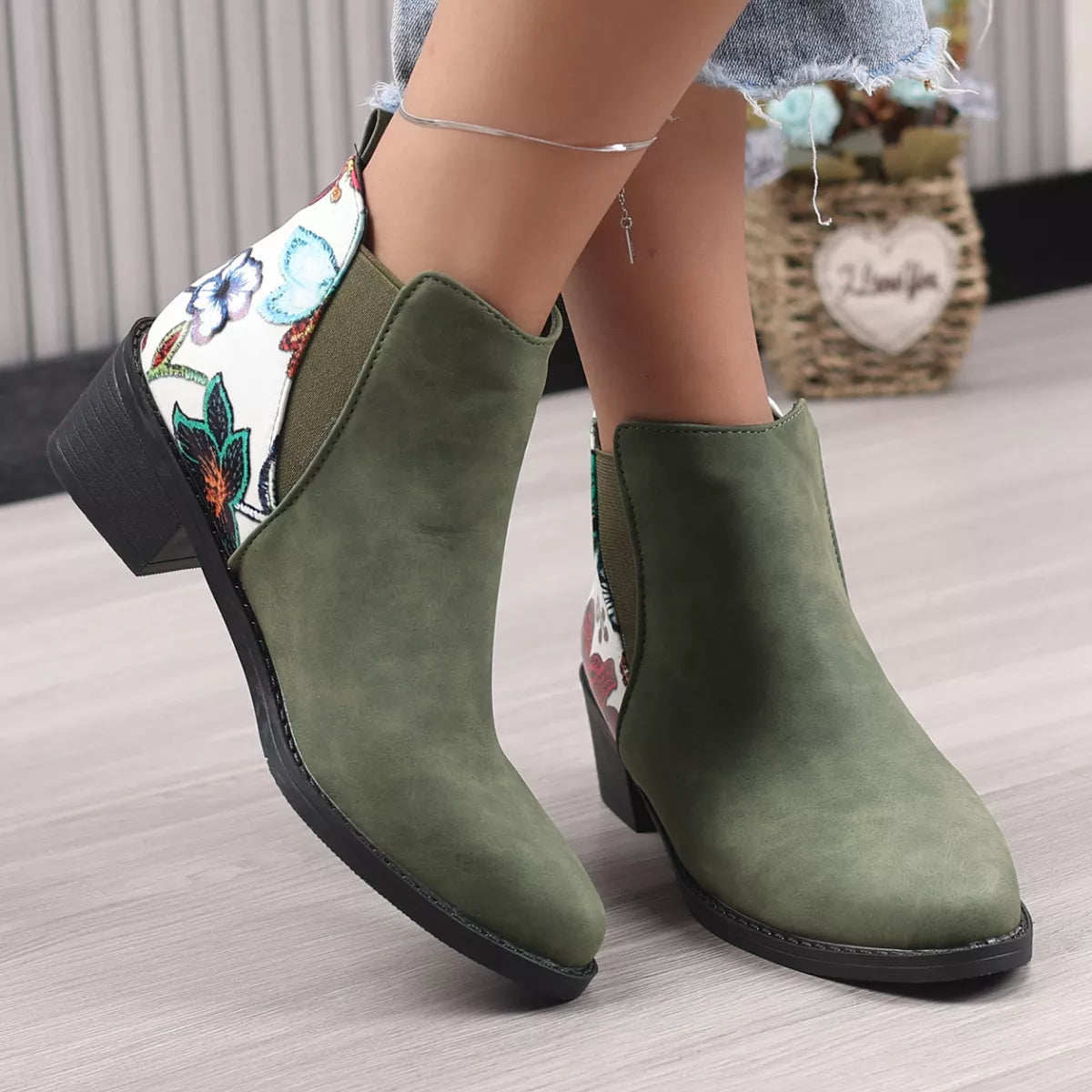 Point Toe Block Heels Ankle Boots - Tigbul's Variety Fashion Shop