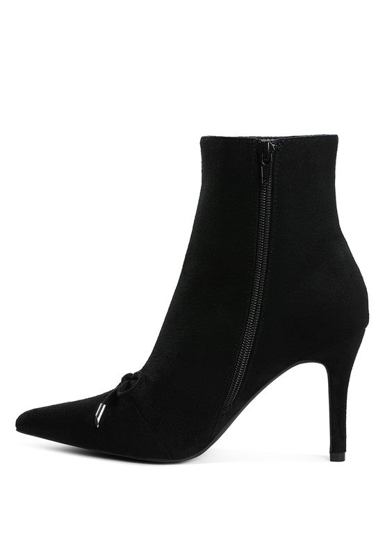 Dapers Bow Detail 3.5" Heel Ankle Boots - Tigbul's Variety Fashion Shop