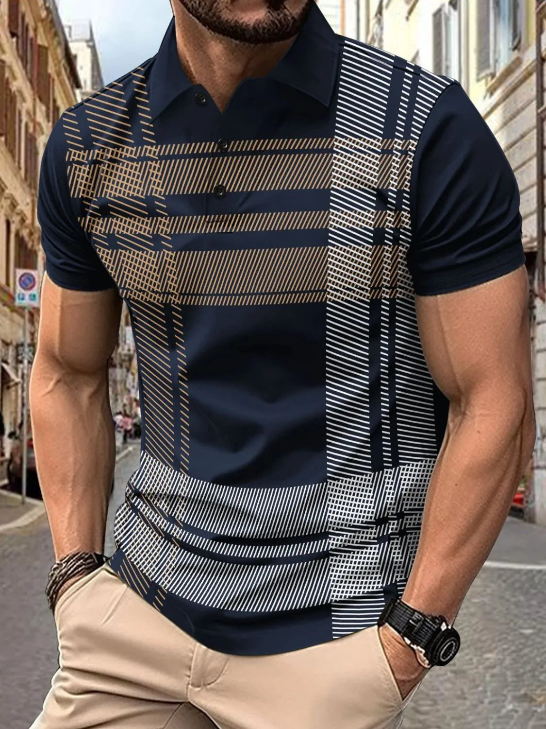 Men's Full Size Button Detail Short Sleeve Polo Plus Size - Tigbul's Variety Fashion Shop