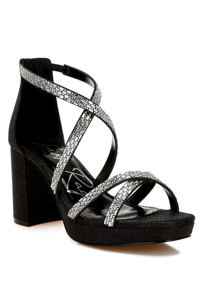 Infatuated Rhinestones Embellished Strappy Sandals - Tigbul's Variety Fashion Shop