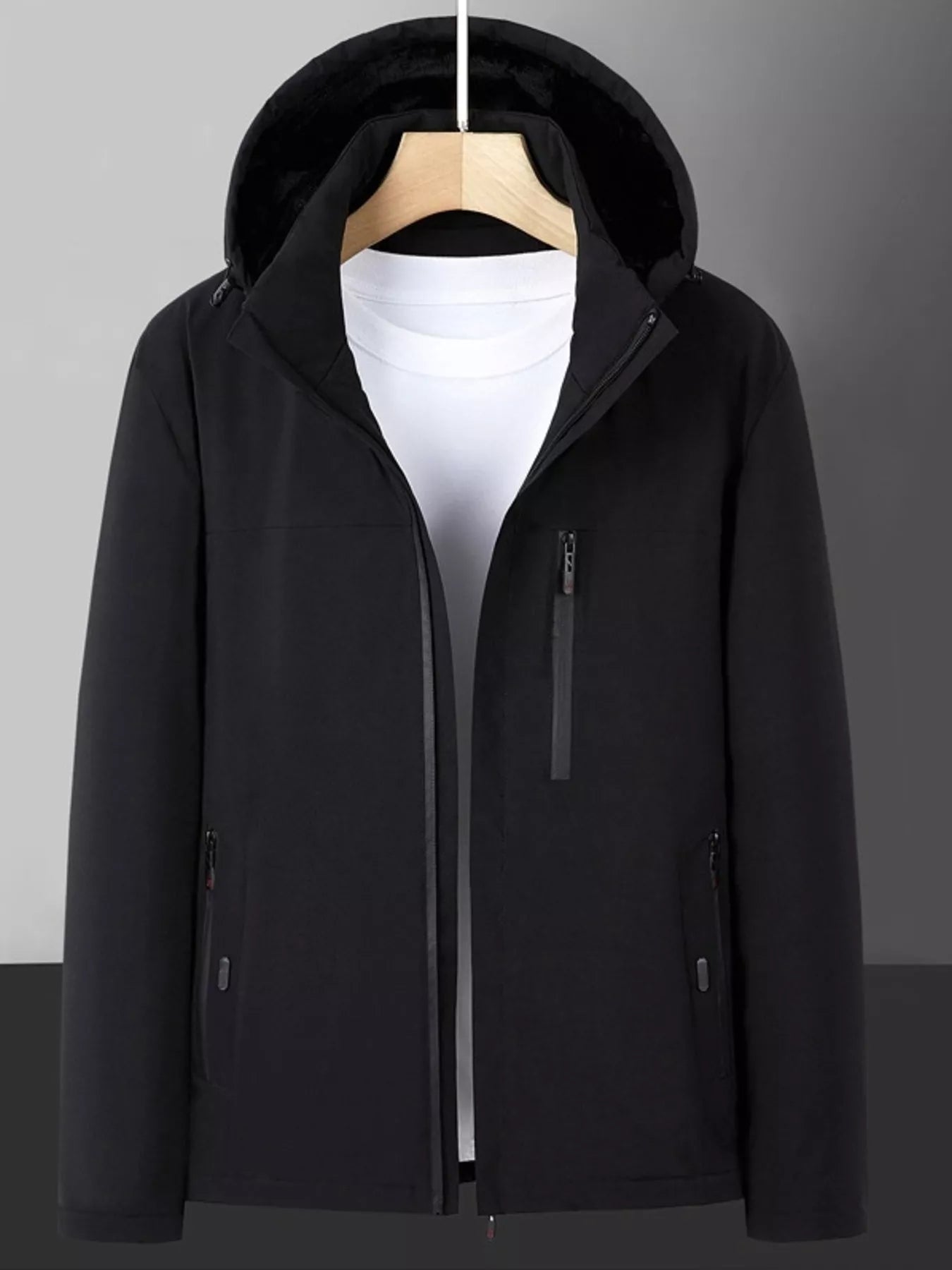 Men's Plus Size Warm Fleece Lined Hooded Winter Coat | Tigbuls