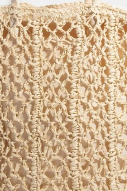 Ivory Intricate Braided Tote Bag - Tigbul's Variety Fashion Shop
