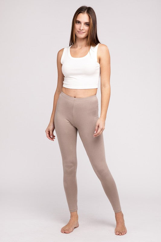 Premium Cotton Full-Length Leggings - Tigbuls Variety Fashion