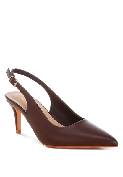 Jaoba Pointed Toe Pin Buckle Slingbacks - Tigbul's Variety Fashion Shop