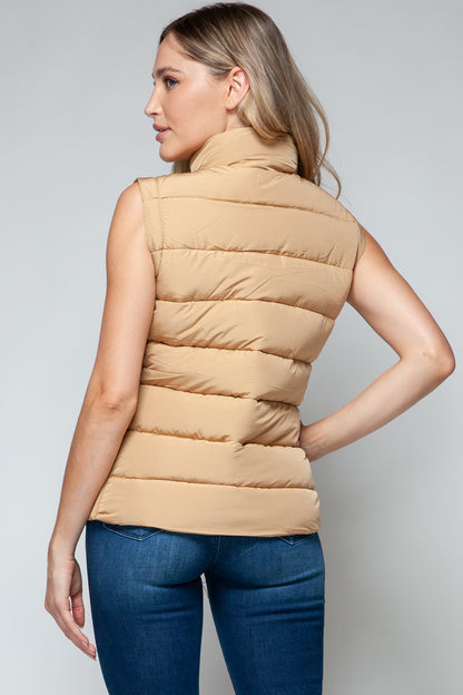 Snobbish Zip Up Turtleneck Vest with Pockets - Tigbul's Variety Fashion Shop