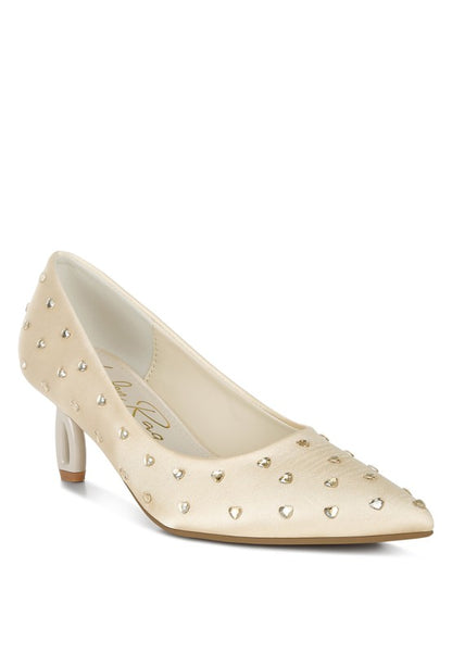 Madhara Heart-Shaped Rhinestones Pumps - Tigbul's Variety Fashion Shop