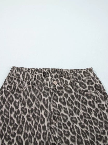 Leopard Straight Loose Leg Jeans - Tigbul's Variety Fashion Shop