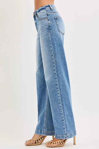 High Rise Wide Baggy Jeans - Tigbul's Variety Fashion Shop