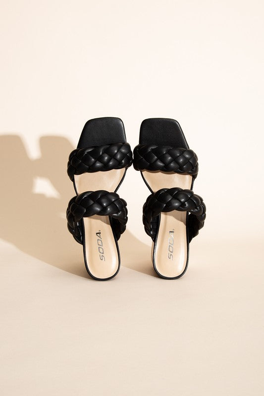 BUGGY-S Braided Stras Mule Heels - Tigbuls Variety Fashion